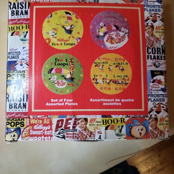 Kellogg's Retro Cereal Luncheon / Salad Plates - Set of 4 - Fruit Loops - Picture 11 of 12